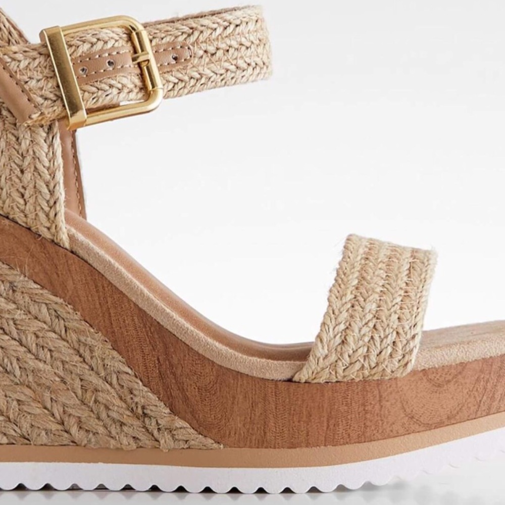 1 Left! Soda Sutter Natural Jute Espadrille Wedge Sandal 10 - Picture 3 of 8